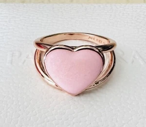 Pandora Pink Swirl Heart Statement Ring 189263C01 +FREE HINGED BOX +POLISH CLOTH - Picture 1 of 9