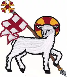 Agnus Dei Christian Patch Giant Embroidered Lamb of God Iron on Sew on - Imagen 1 de 1