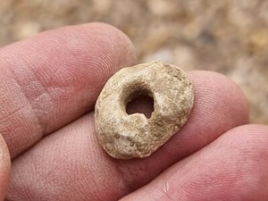 Roman lead spindle whorl as found. A must read description. LA152v