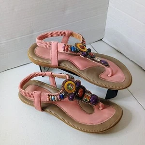 Siketu Damen rosa Perlen Sandalen Größe 7 - Bild 1 von 6