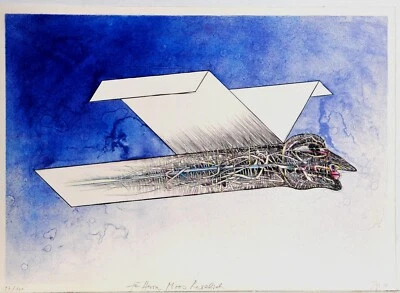 Bernhard Jäger / Lithografie/ handsigniert /120 Exemplare / von 1977/gewidmet - Bild 1 von 3