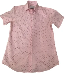 Suslo Couture Hemd USA Herren Large Slim Fit Knopfleiste Rosa Kurzarm Neu ohne Etikett - Bild 1 von 9