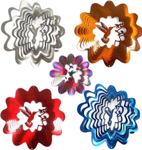 Wind Spinner Hummingbird Stainless Laser Cut Windmill + Powder Coated + Swivel - Picture 1 of 22