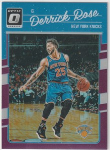 2016-17 Panini Donruss Optic Purple Holo Prizm #62 Derrick Rose Knicks
