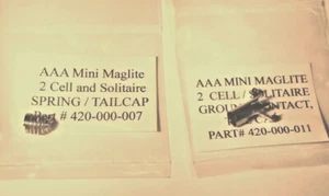 "AAA" Mini Maglite 2 Cell and Solitaire Replacement Contact Ground and Spring - Picture 1 of 6