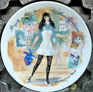 VINTAGE LIMOGES COLLECTOR PLATE “BRIGETTE en MINI-JUPE 1965” # 12 - Picture 1 of 6
