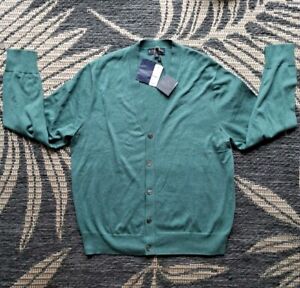 Brooks Brothers Men’s Cardigan, 100% Supima Cotton Size XL Green  NWT