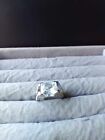 SILVER DIAMANTE LARGE STONE RING SIZE  K   NEW FREE POUCH  T31.8