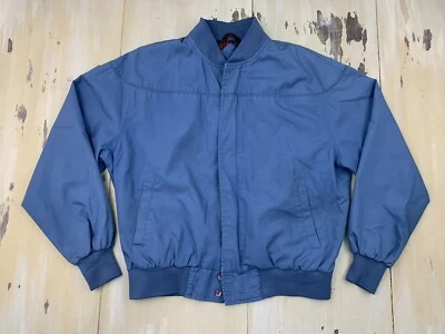 FIELD & STREAM - Vtg 1980s Zip-up Light Blue Bomber Dad Skate Jacket, Mens LARGE - Image 1 of 4