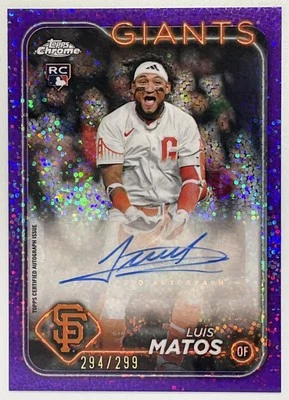 2024 Topps Chrome Update Luis Matos Purple Speckle Auto /299 Giants - Image 1 of 2