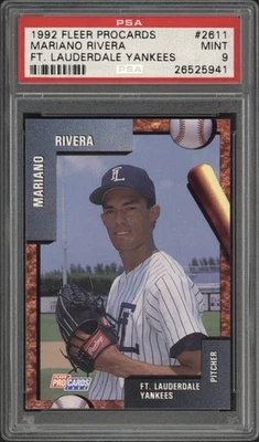 1992 Fleer Procards Mariano Rivera Rookie RC #2611 PSA 9 Mint HOF Yankees - Image 1 of 2