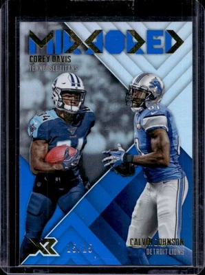 2017 Panini XR Corey Davis Calvin Johnson Mirrored Blue #15/15 - Image 1 of 2
