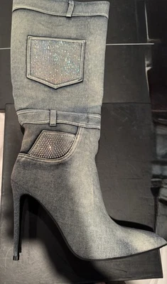 Cape Robbin Denim Sparkle Boot Size 9 - Image 1 of 4