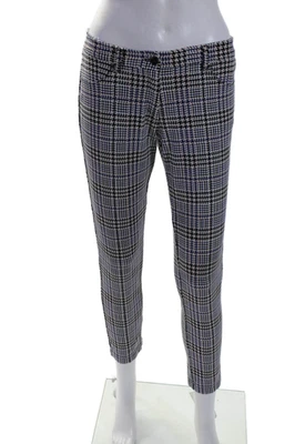 Pantalones ajustados J. Mclaughlin para mujer con estampado de pata de gallo abotonados blancos talla 2 Foto 1 de 4