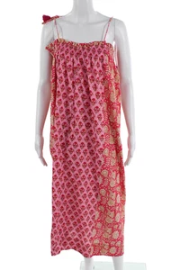 Figue Women's Smocked Tassel Flare Square Neck Floral Midi Dress Size M - Picture 1 of 5