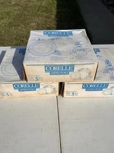 9 Pc ~ 3 Sets  Corelle BLUE VELVET Plates Cups Saucers - Picture 1 of 8