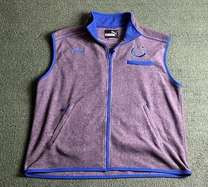 Indianapolis Colts NFL Puma Full Zip Up Jacket Vest Gray & Blue Size Large - Picture 1 of 6