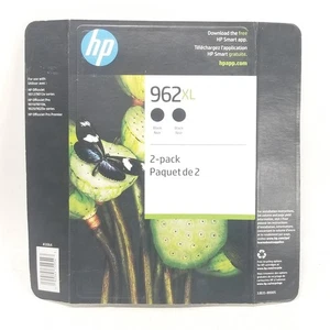 2-Pack HP 962XL Black Ink OfficeJet PRO 9020, 9025, 9018 SEALED Expired 11/2023 - Picture 1 of 2