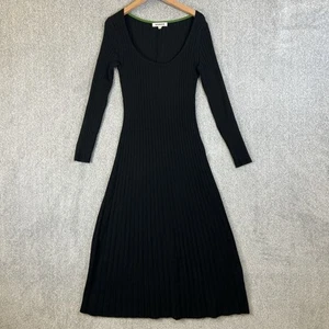 Boden Dress Womens Size UK 12 Black Ribbed Knit Maxi Stretch Fit & Flare - Picture 1 of 8