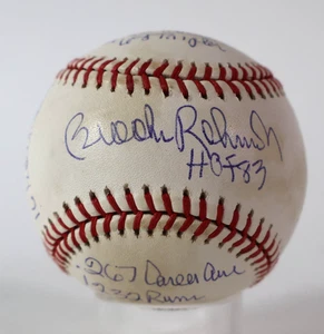 Brooks Robinson Autographed/Inscribed Career Stats Baseball LE 172/1000 JSA COA - Picture 1 of 5