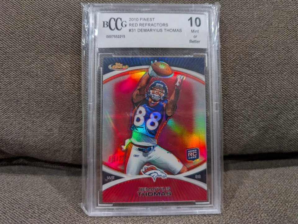 2010 TOPPS FINEST DEMARYIUS THOMAS RED REFRACTOR #/25 BGS 10 RC BRONCOS RARE SP - Image 1 of 1