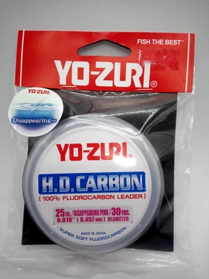 Yo-Zuri HD Carbono 100% Fluorocarbono Líder 25# X 30 yardas Rosa Desapareciendo Foto 1 de 2
