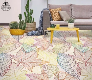 3D Purple Leaves PKE2592 Floor WallPaper Murals Wallpaper Mural Print Bea - Picture 1 of 11