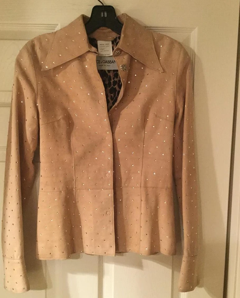Chaqueta Dolce & Gabbana Gamuza y Cristal Talla 38 Excelente Estado $1995 Foto 1 de 4