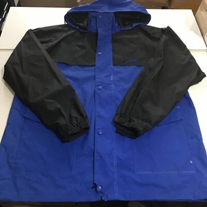 Stearns Dry Wear Rain Jacket Men's Large Blue Hooded Vented Pockets Breathable - Picture 1 of 9