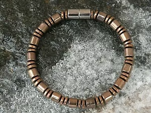 Men’s Women’s 100% Copper Magnetic Hematite Anklet Necklace Bracelet 1 Row - Picture 1 of 4