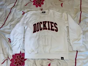 Dickies Mount Sherman Spell Out Crew Neck Sweatshirt - White - Size M - Picture 1 of 15