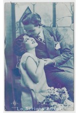 foto cartolina romantica d'epoca SOL coppia di innamorati vintage
