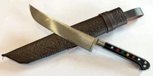UZBEKISCHES NATIONALES KLEINES MESSER PICHOK HANDARBEIT TEXTOLITE GRIFF EDELSTAHL (609) - Bild 1 von 5