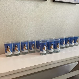 Christmas Snowman Glasses Set Of 15 5.5x3 - Picture 1 of 2