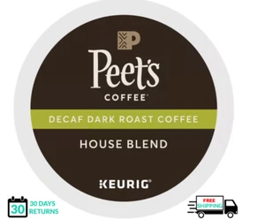 🆕☕ Peet's House Blend DECAF Coffee Keurig K-cups - Imagen 1 de 1