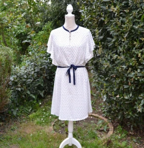 Robe été blanc vintage esprit marin taille 38 40 Bennetton - Imagen 1 de 6