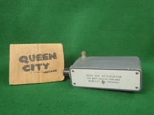 Vintage Hewlett Packard 355C VHF Attenuator .5W 50 ohm 1000mHz Complete Untested - Zdjęcie 1 z 9