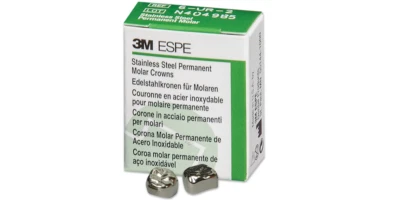 3M ESPE DENTAL STAINLESS STEEL Permanent Molar - Adult CROWN All Sizes 5/Pk