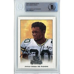 Ahman Green Packers Signed 2002 Gridiron Kings Card Beckett Authentic Auto Slab