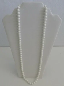 Monet White Bead Necklace 30" VINTAGE - Picture 1 of 4
