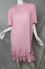 Vtg 1970 80S Cora's Closet Womens Petite Ms Sz 10 Dress Pink Tiered Pleats