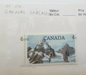 VF NH GRAVURE DEPLACE / SIDE PRINT ERROR 1984 CANADA GLACIER - Picture 1 of 2