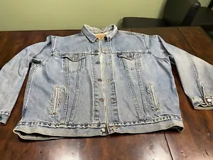 Vintage LEVI STRAUSS & Co Blue Denim Jean Jacket 70507-0389 SZ: XXL, Made In USA - Picture 1 of 7