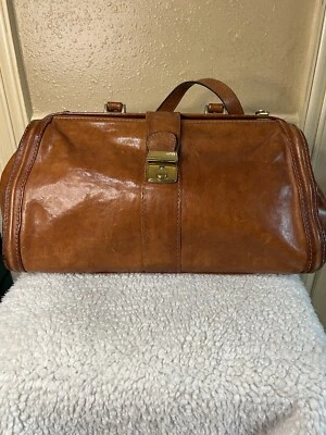 Cartera de cuero italiano marrón PO Daniella Nicole Foto 1 de 4