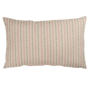 Cotswold Countryside Stripe XL Rectangle Cushion. Pink Botanical Design. 23x15" - Picture 1 of 3