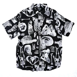 Hot Topic Skelett Anatomie Gothic Emo Grunge Kurzarm Shirt Herren XL schwarz - Bild 1 von 6