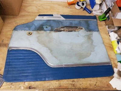 1955-1956 Chrysler New Yorker Passenger Right Front Interior Door Panel BLUE OEM - Image 1 of 4