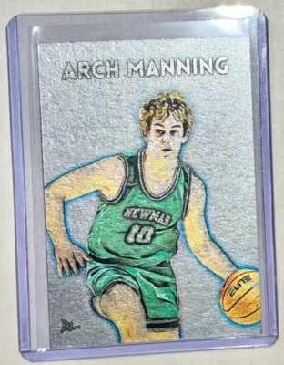 Tarjeta de baloncesto "Isidore Newman HS" firmada por artista platino Arch Manning 1/1 Foto 1 de 2