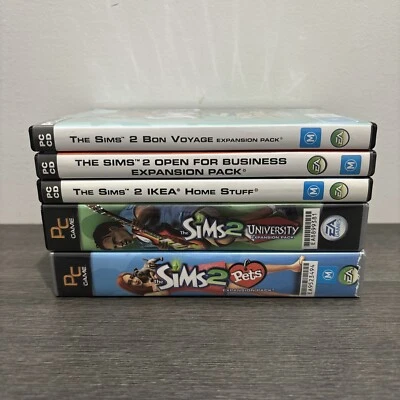 Paquete de expansión de PC Los Sims 2 paquete 5x con manuales Foto 1 de 4