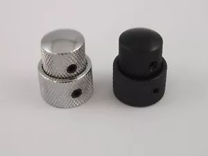 Dual Concentric Stacked METAL CONTROL KNOBS, CHROME or BLACK for electric guitar - Picture 1 of 5